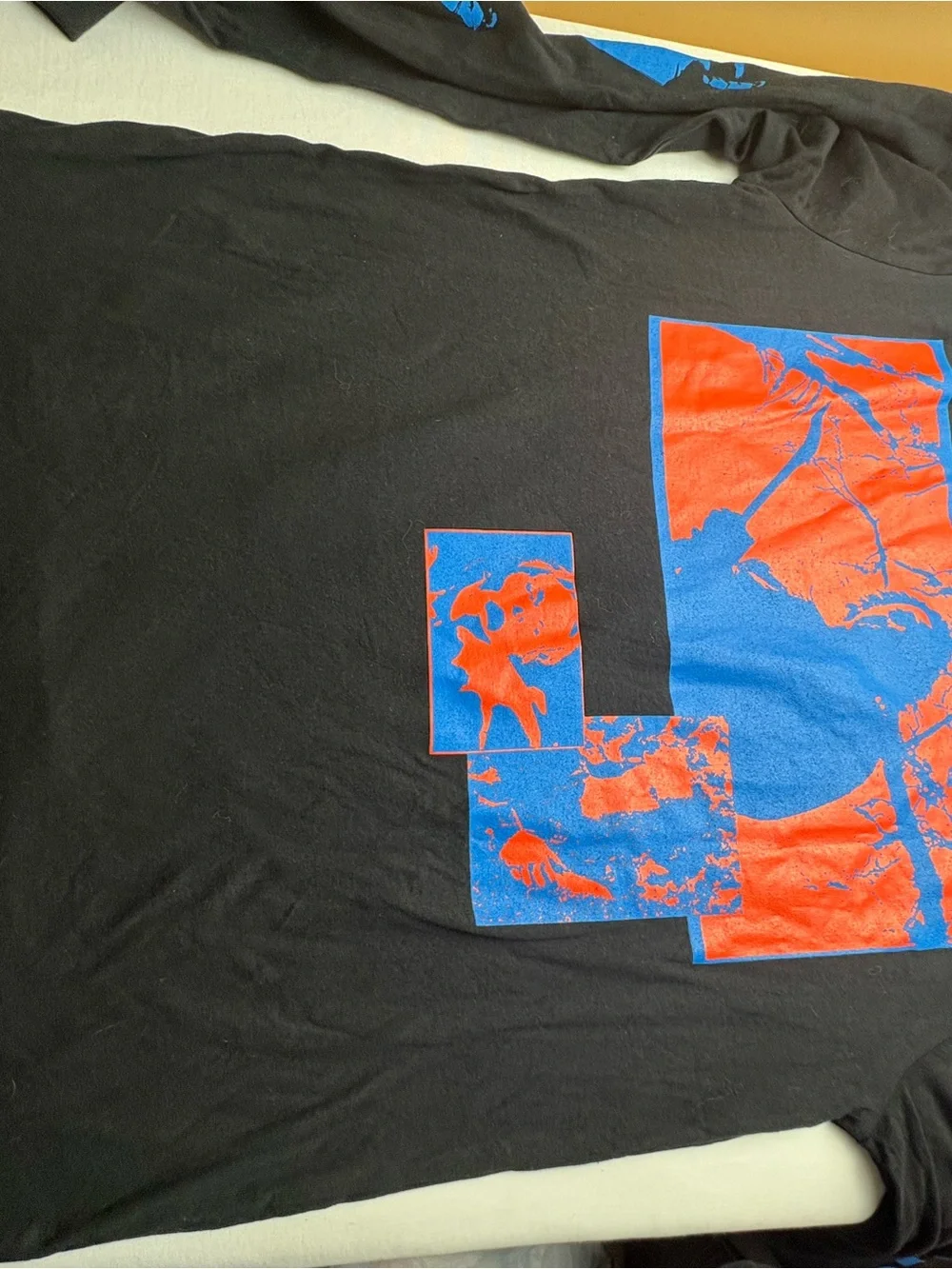 Hot Topic Black Crewneck Sweater with Blue and Red Halloween Graphics